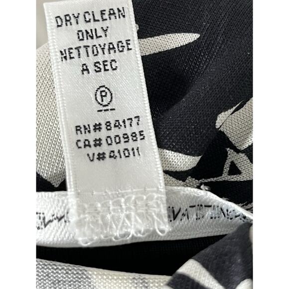 Diane Von Furstenberg Silk Knit Sheath Dress 6 Black White Palms - Runs SMALL - Picture 14 of 14